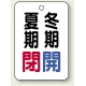 バルブ開閉表示板 65×45 5枚1組 夏期閉(赤)・冬期開(青) (454-36) 夏期閉(赤)・冬期開(青)