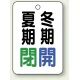 バルブ開閉表示板 65×45 5枚1組 夏期閉(緑)・冬期開(青) (454-38) 夏期閉(緑)・冬期開(青)