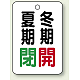 バルブ開閉表示板 65×45 5枚1組 夏期閉(緑)・冬期開(赤) (454-39)