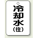 バルブ開閉表示板 65×45 5枚1組 冷却水(往) (454-93)