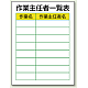 作業主任者職務表示板 600×450 作業主任一覧表 (808-30)