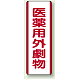医薬用外劇薬 短冊型標識 (タテ) 360×120 (810-29) 医薬用外劇薬