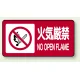横型標識 火気厳禁 NO OPEN FLAME 鉄板 250×500 (828-84) 鉄板