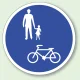 道路表示シート 合成ゴム 600Φ 自転車及び歩行者専用 (835-007) 自転車及び歩行者専用