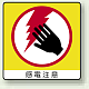 ミニステッカー(12枚1組) 50×50 感電注意 (838-10)