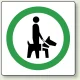 ピクトサインステッカー（2枚1組）100×100 盲導犬、介助犬 可 (839-40) 盲導犬、介助犬 可