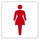 トイレ表示アクリル板 女子 150mm角 (842-63A) 女子 150mm角