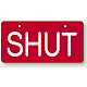 バルブ開閉表示板 ヨコ型  60×120 5枚1組 SHUT (856-37)