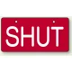 バルブ開閉表示板 ヨコ型  60×120 5枚1組 SHUT (856-37) SHUT