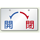 バルブ開閉表示板 開←→閉 アルミ 5枚1組 開←→閉 (857-21)