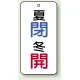 バルブ開閉透明ステッカー 80×40 エコユニボード 夏閉(青)・冬開(赤) (858-99) 夏閉(青)・冬開(赤)