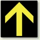 矢印ステッカー 100角・5枚1組 黒＆黄色 上矢印 (862-37) 黒＆黄色 上矢印