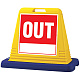 サインキューブ OUT イエロー 片面表示 (874-111A)