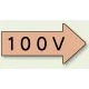 JIS配管識別方向矢印ステッカー（10枚1組） 100V (大) 67×135mm 右 (AS-46-2L) 100V (大) 67×135mm 右