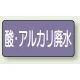 JIS配管識別ステッカー 横型（10枚1組） 酸廃水 (大) 80×150mm (AS-5-17L) 酸廃水 (大) 80×150mm