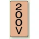 JIS配管識別ステッカー 縦型（10枚1組） 200V (大) 150×80mm (AST-7-3L) 200V (大) 150×80mm