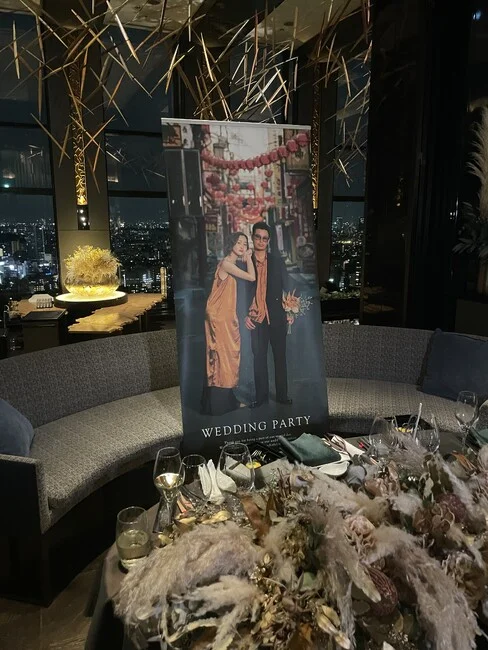 超オシャレな結婚式のウェルカムバナーを制作いたしました。