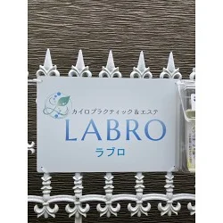 青いロゴが清涼感のあるカイロプラクティック＆サロンのプレート看板を製作しました！