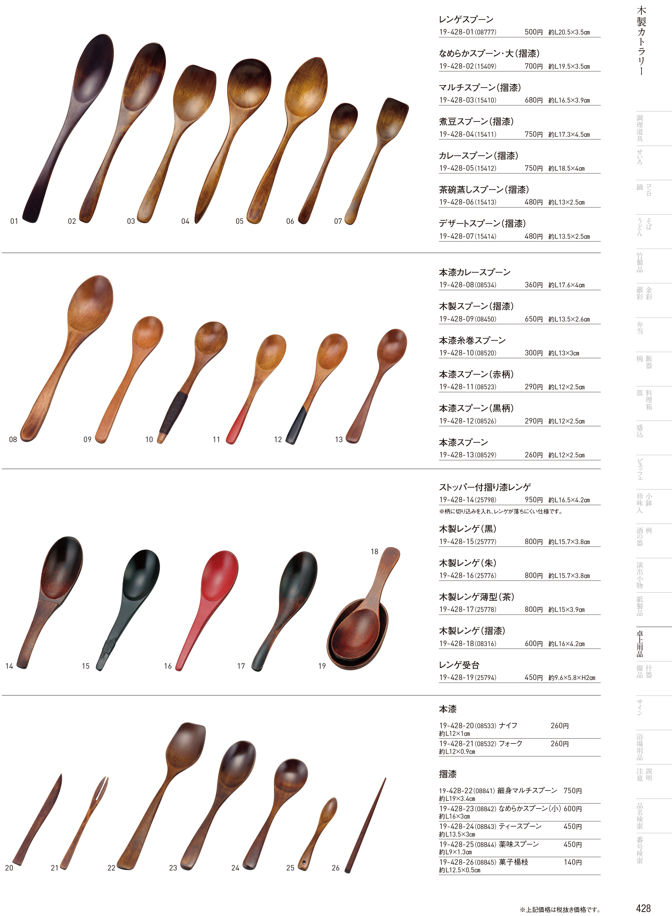 カタログ P.428-卓上用品／卓上用品
