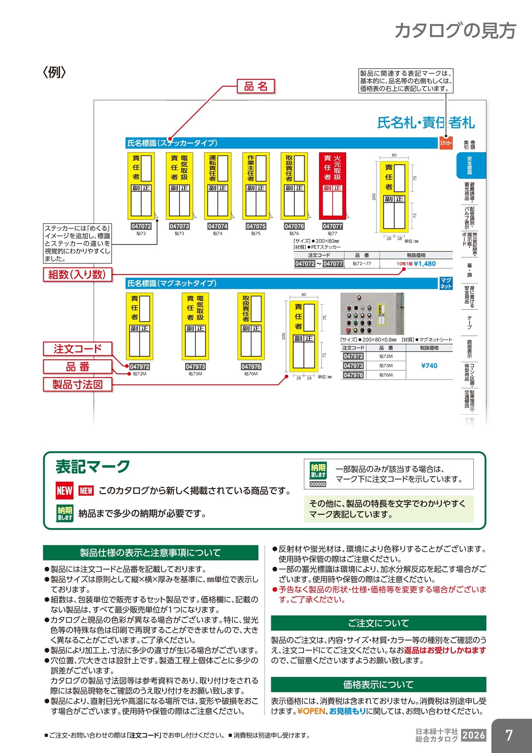 カタログ P.7-カタログの見方／カタログの見方