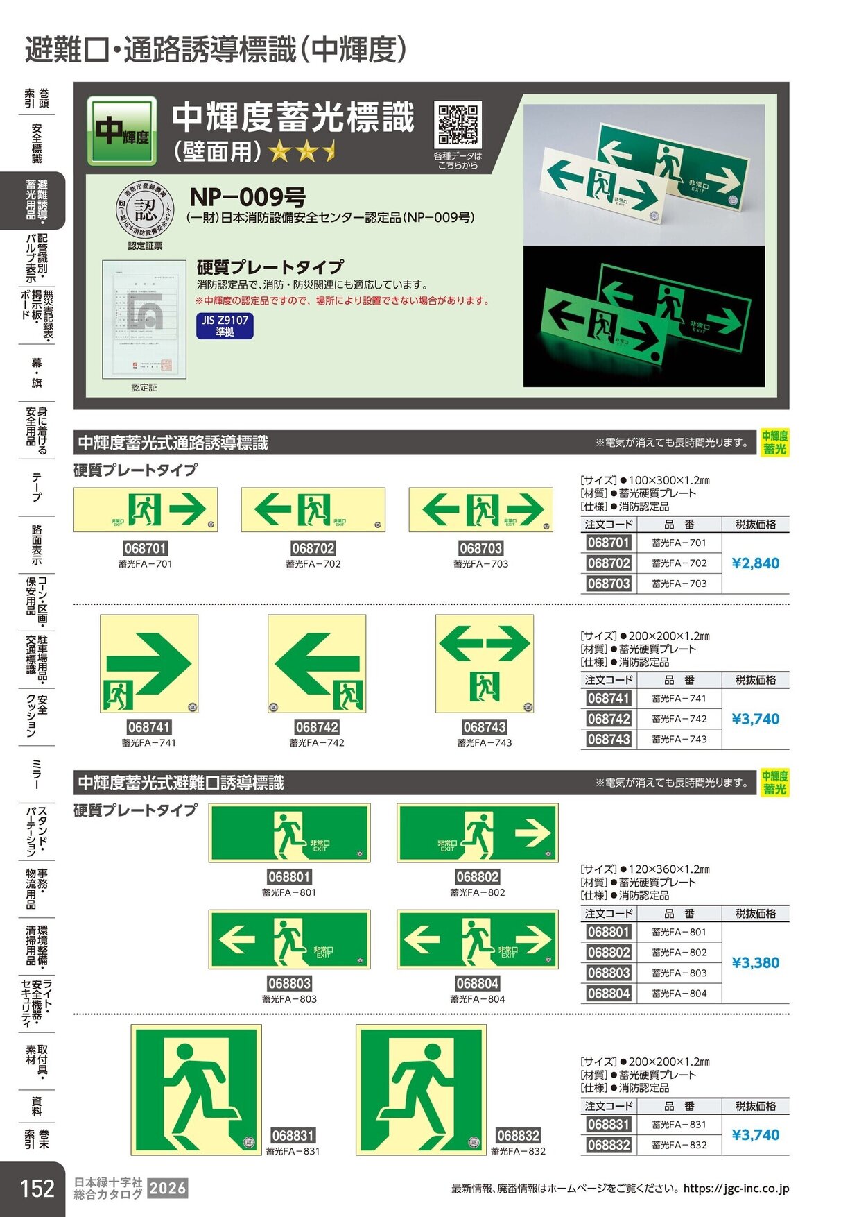 日本緑十字社 安全用品・安全標識総合カタログ 2026 P.152