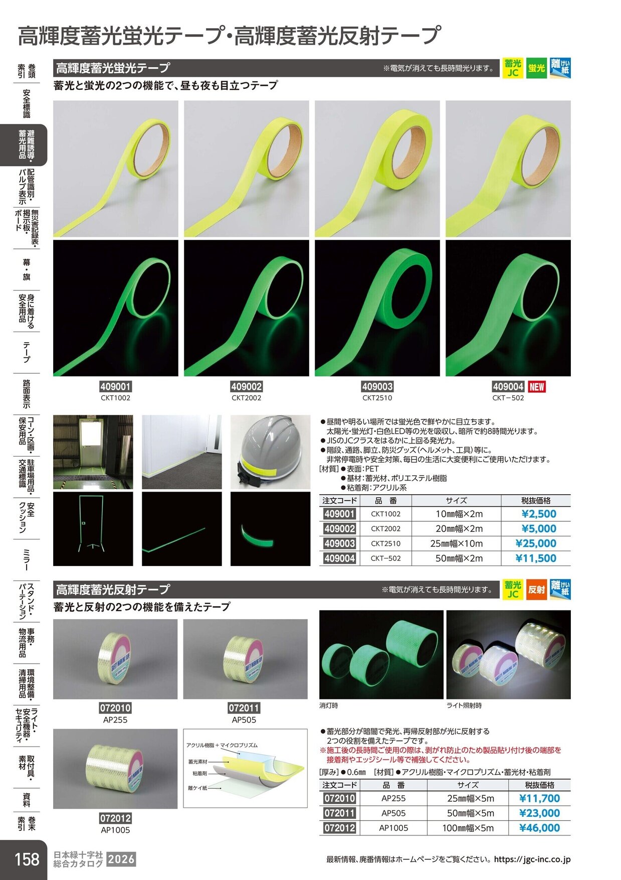 日本緑十字社 安全用品・安全標識総合カタログ 2026 P.158