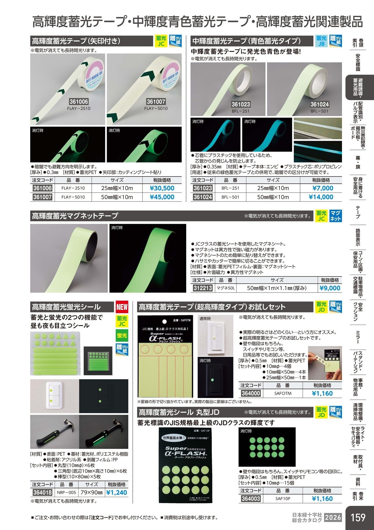 日本緑十字社 安全用品・安全標識総合カタログ 2026 P.159