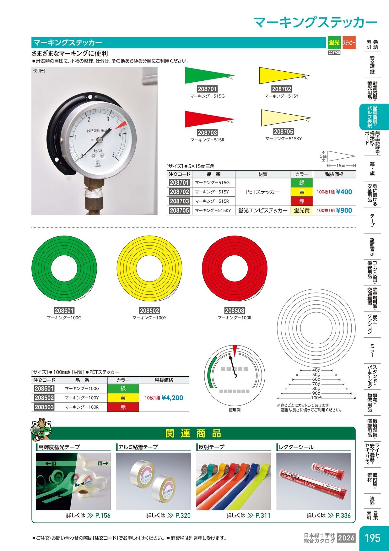 日本緑十字社 安全用品・安全標識総合カタログ 2026 P.195