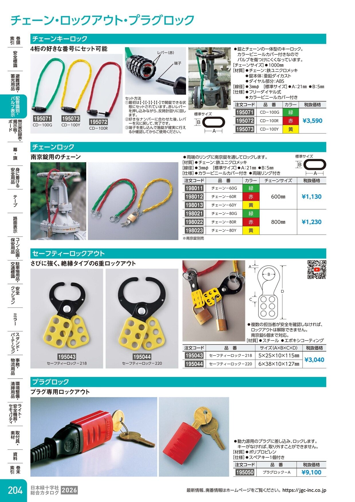 日本緑十字社 安全用品・安全標識総合カタログ 2026 P.204