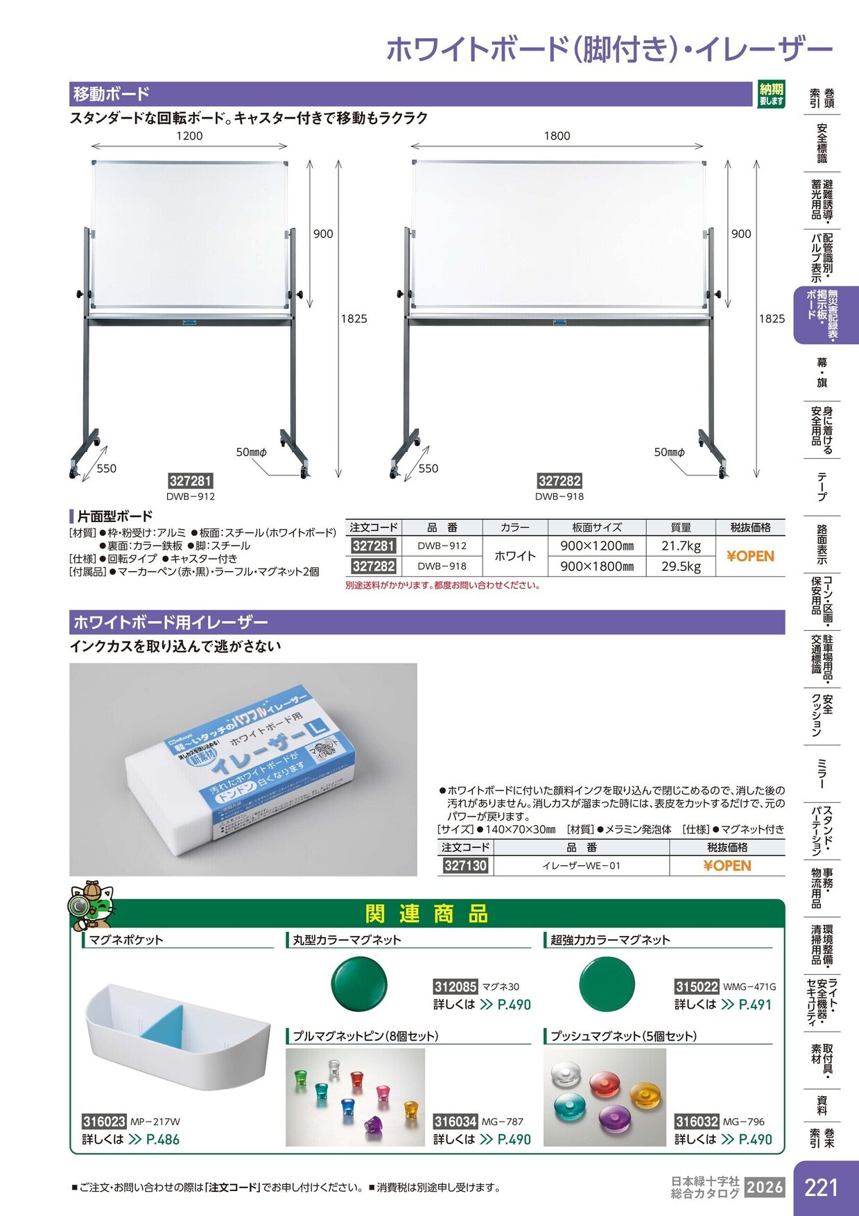 日本緑十字社 安全用品・安全標識総合カタログ 2026 P.221