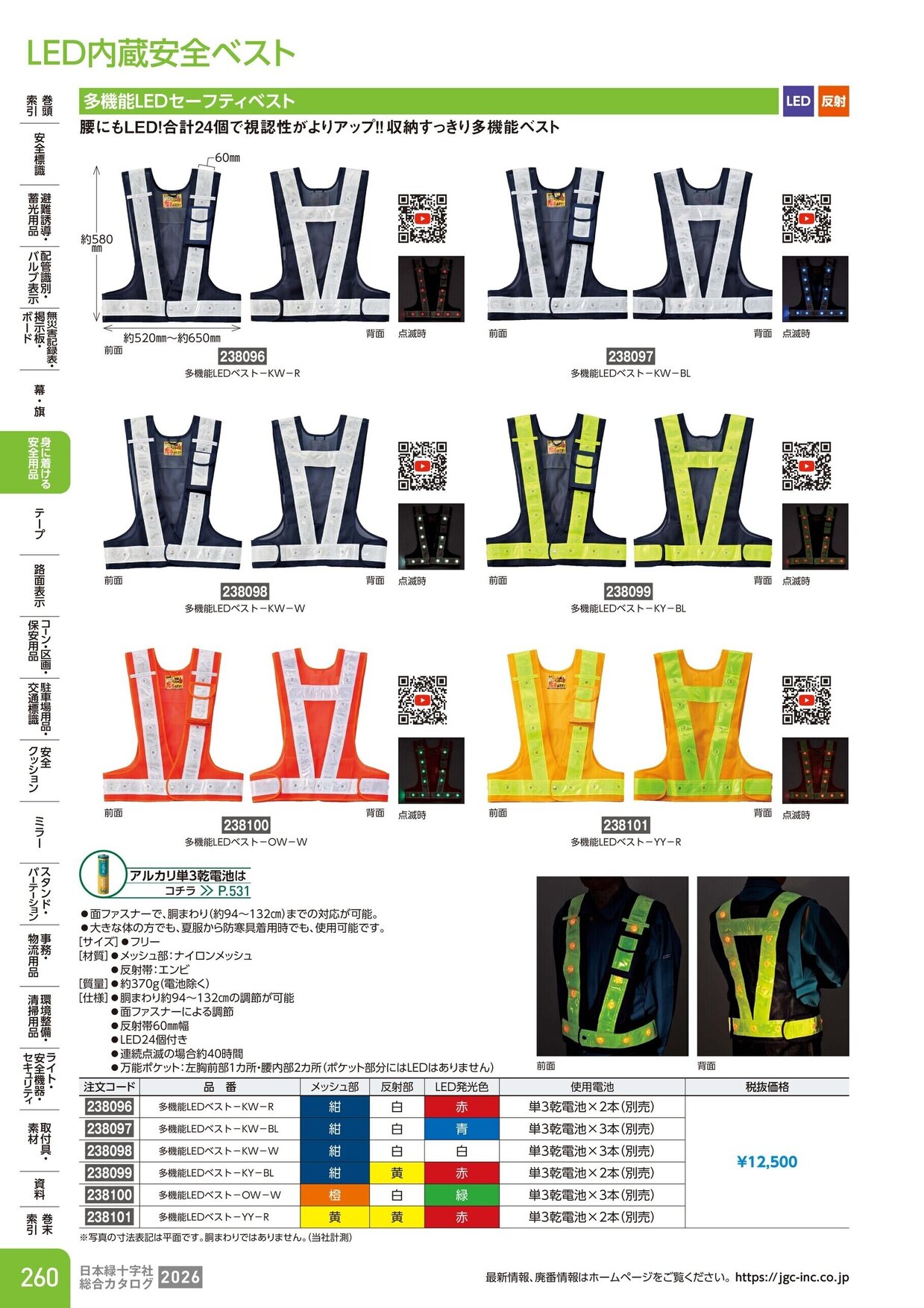 日本緑十字社 安全用品・安全標識総合カタログ 2026 P.260