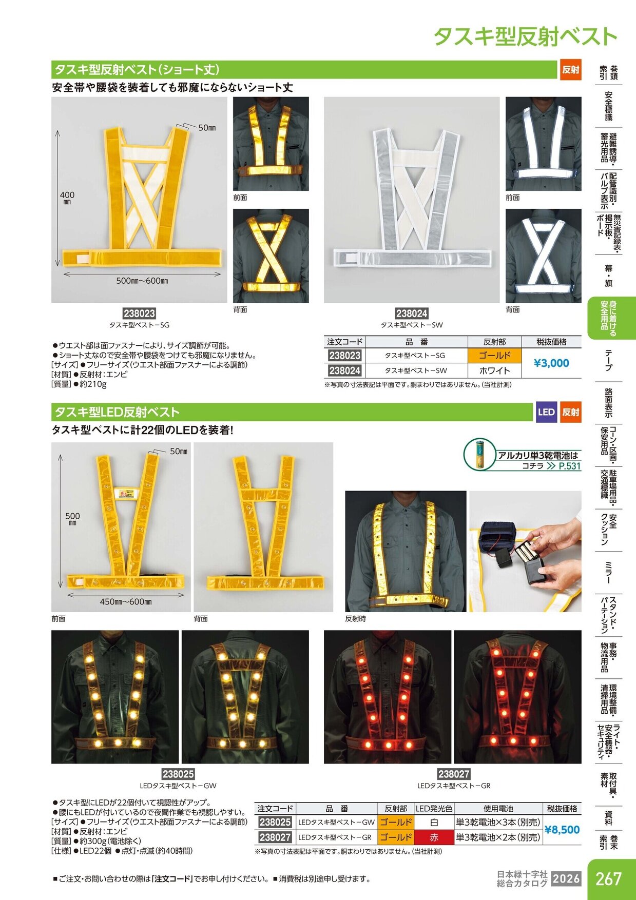 日本緑十字社 安全用品・安全標識総合カタログ 2026 P.267