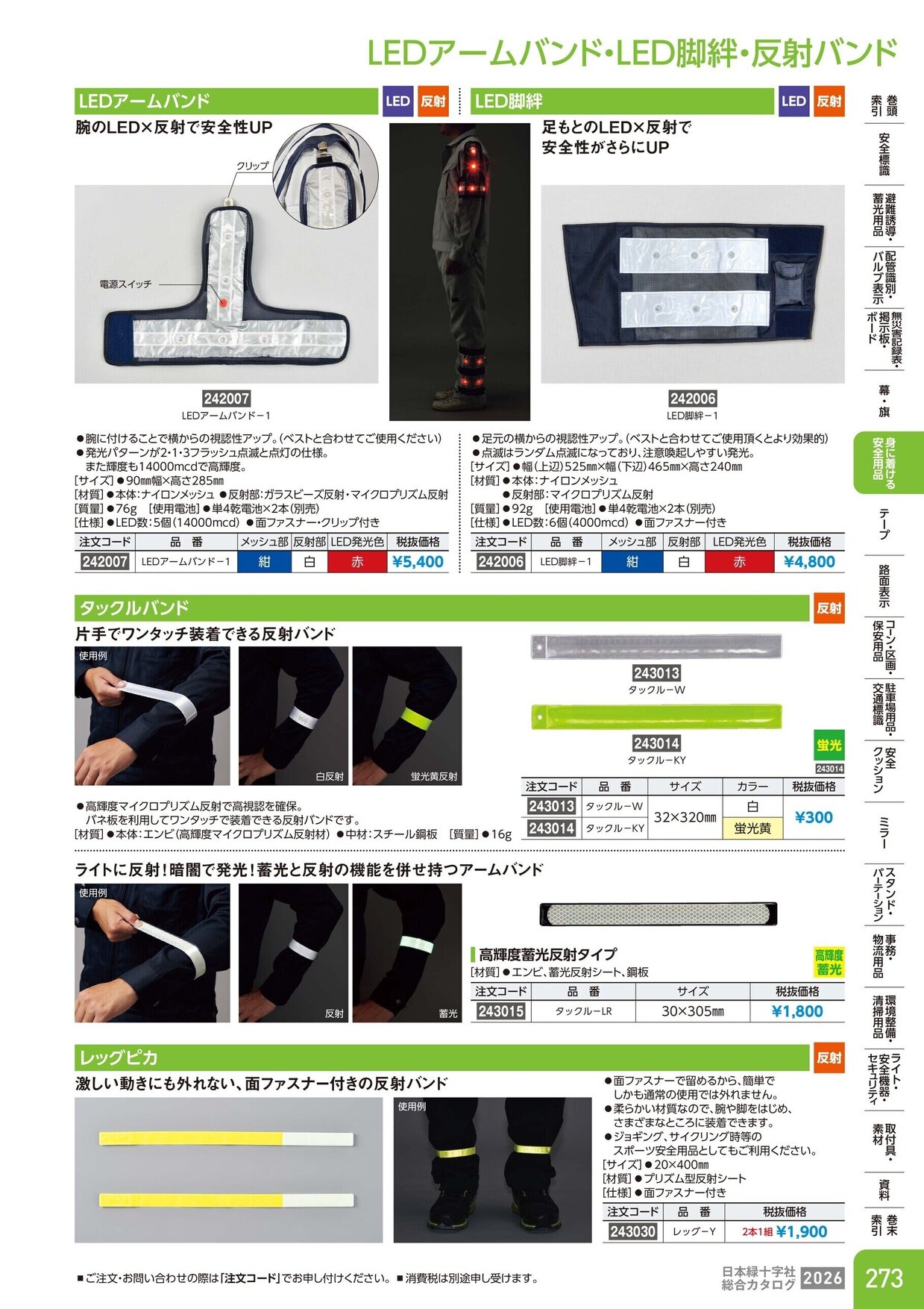 日本緑十字社 安全用品・安全標識総合カタログ 2026 P.273