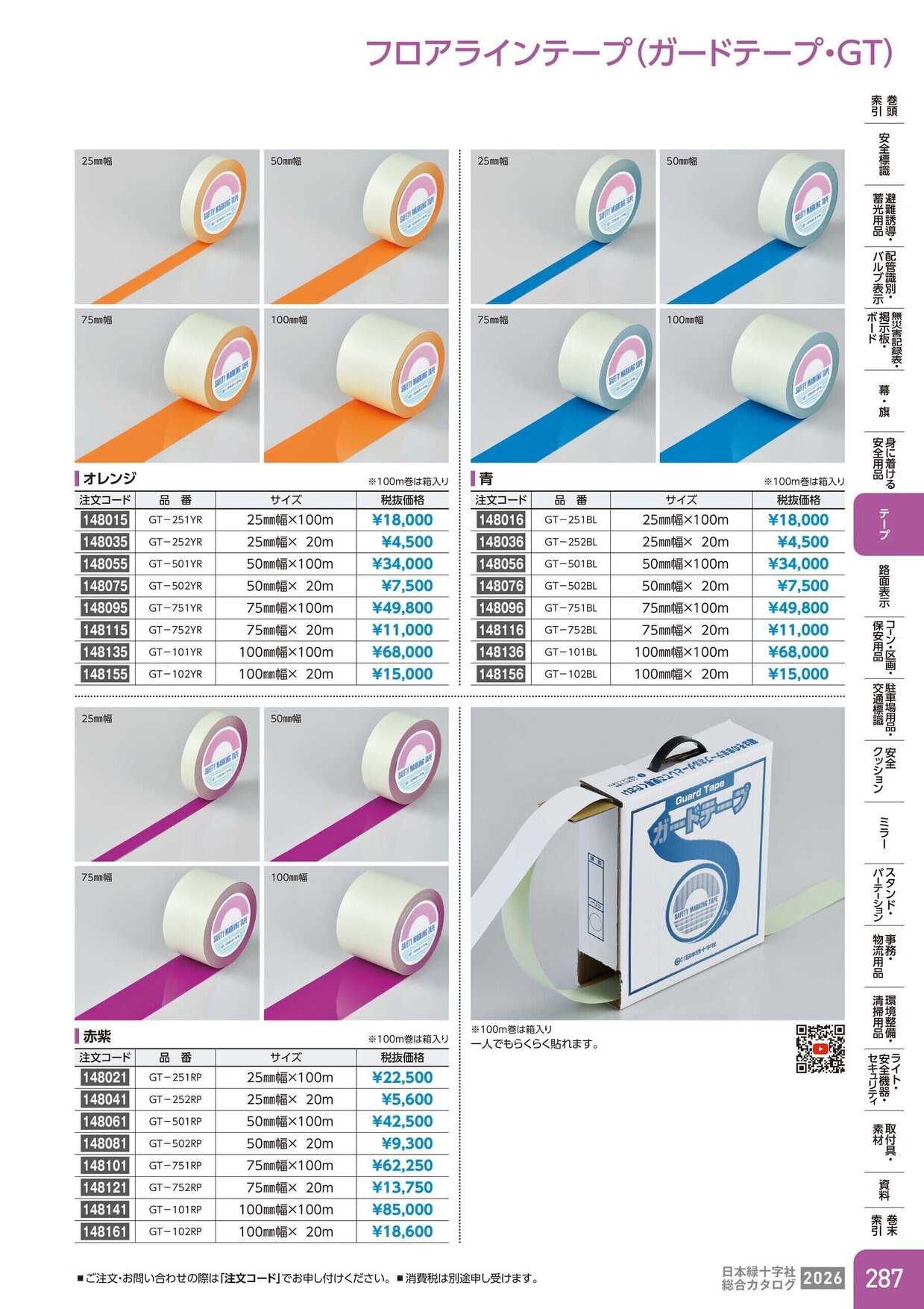 日本緑十字社 安全用品・安全標識総合カタログ 2026 P.287