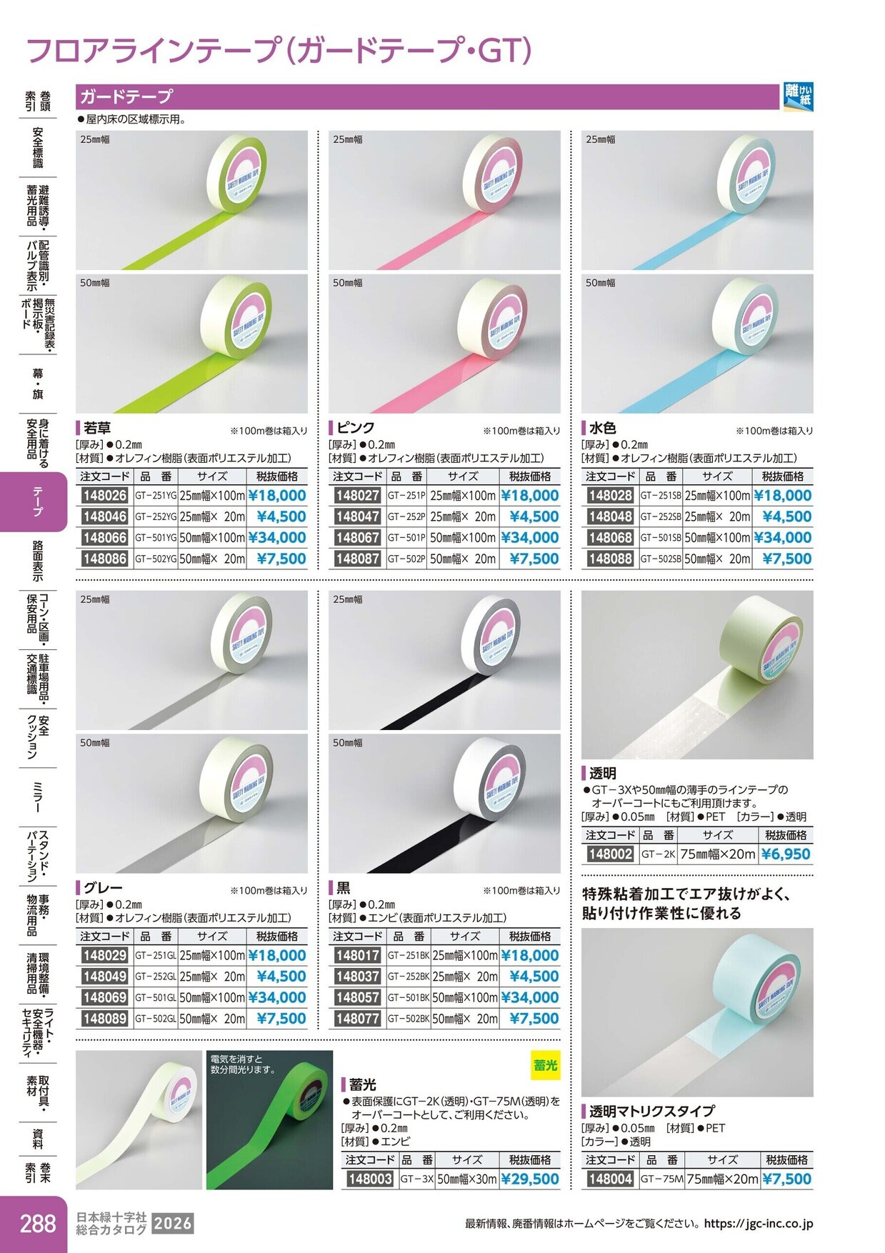日本緑十字社 安全用品・安全標識総合カタログ 2026 P.288