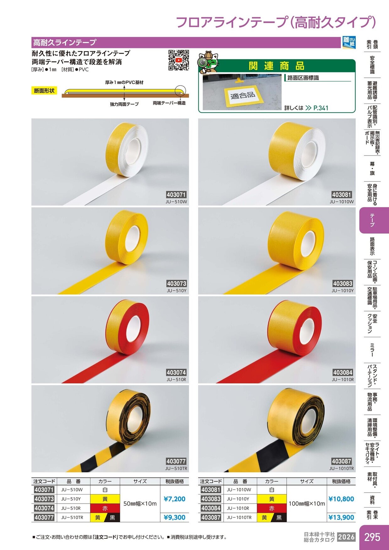 日本緑十字社 安全用品・安全標識総合カタログ 2026 P.295