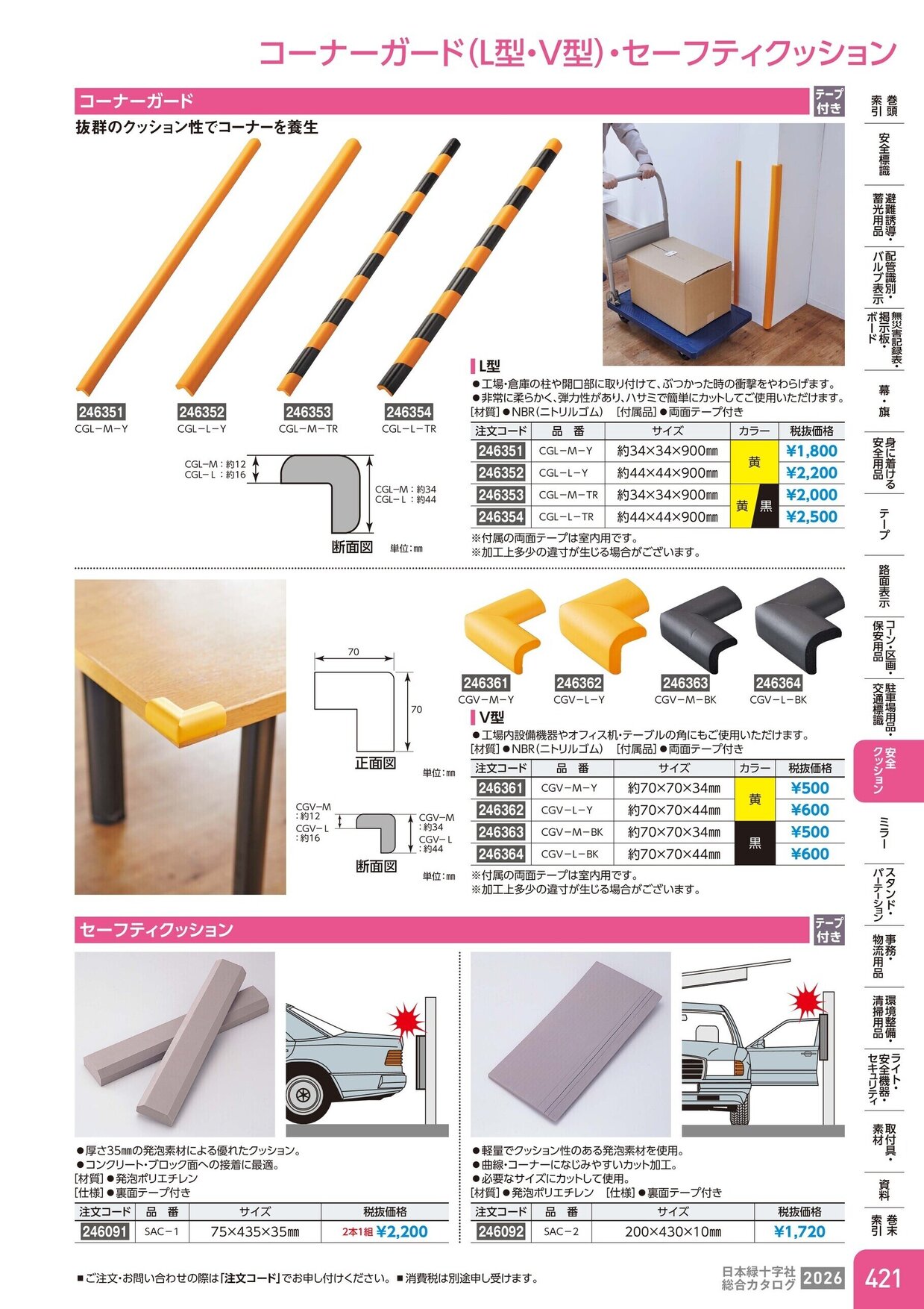 日本緑十字社 安全用品・安全標識総合カタログ 2026 P.421