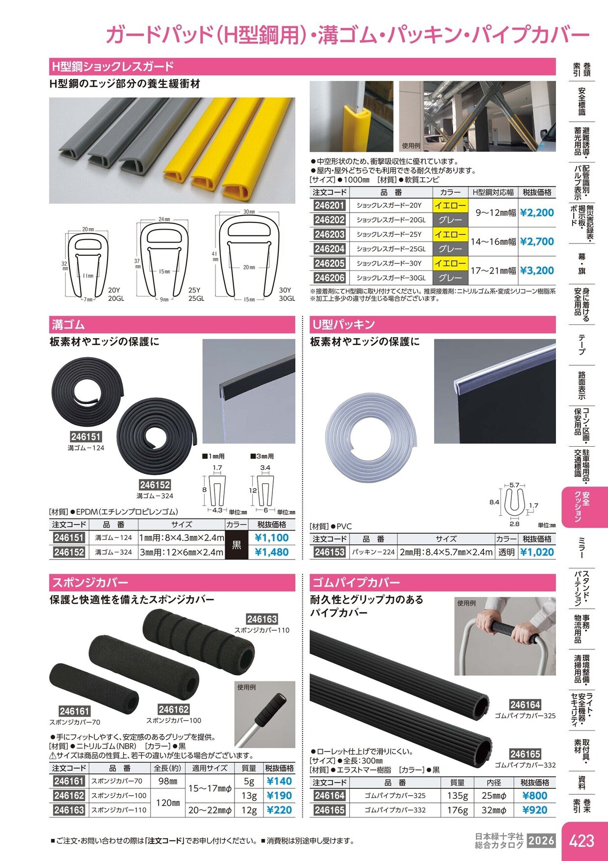 日本緑十字社 安全用品・安全標識総合カタログ 2026 P.423