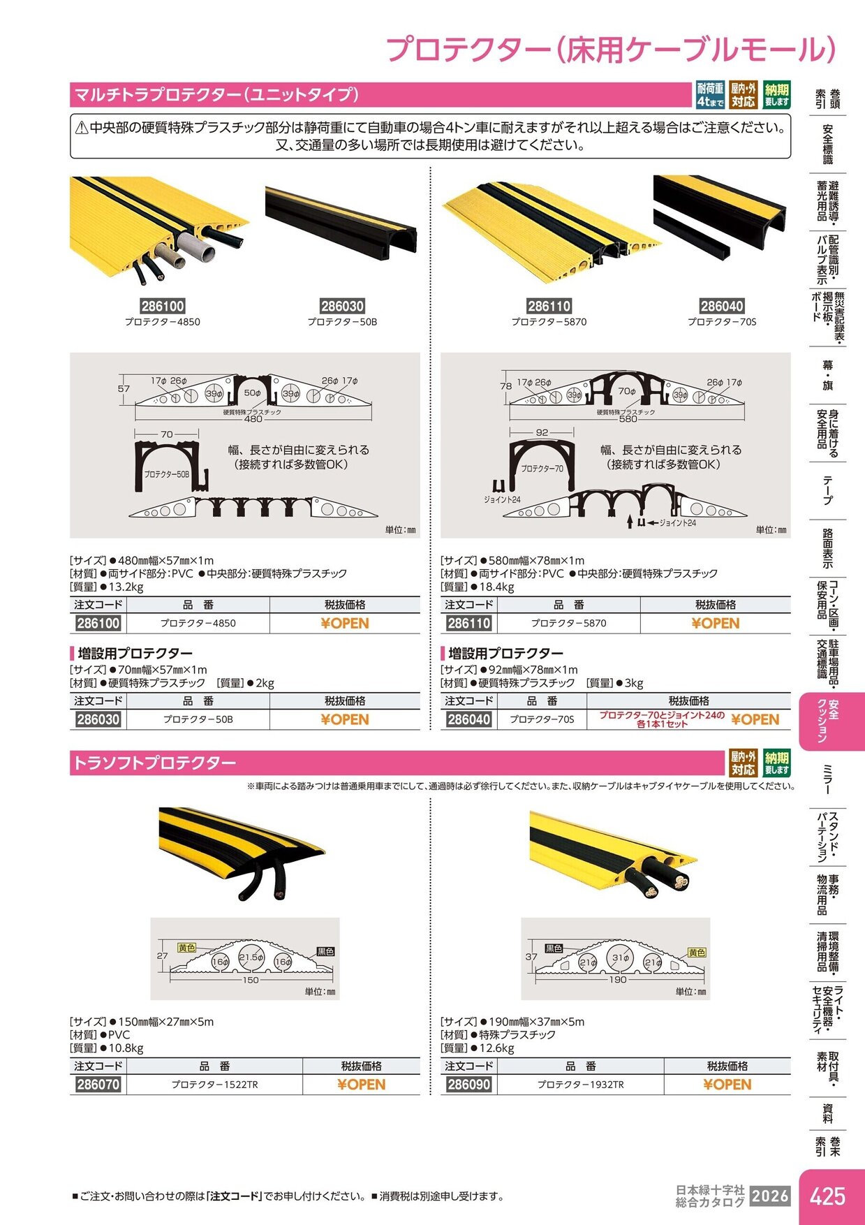 日本緑十字社 安全用品・安全標識総合カタログ 2026 P.425