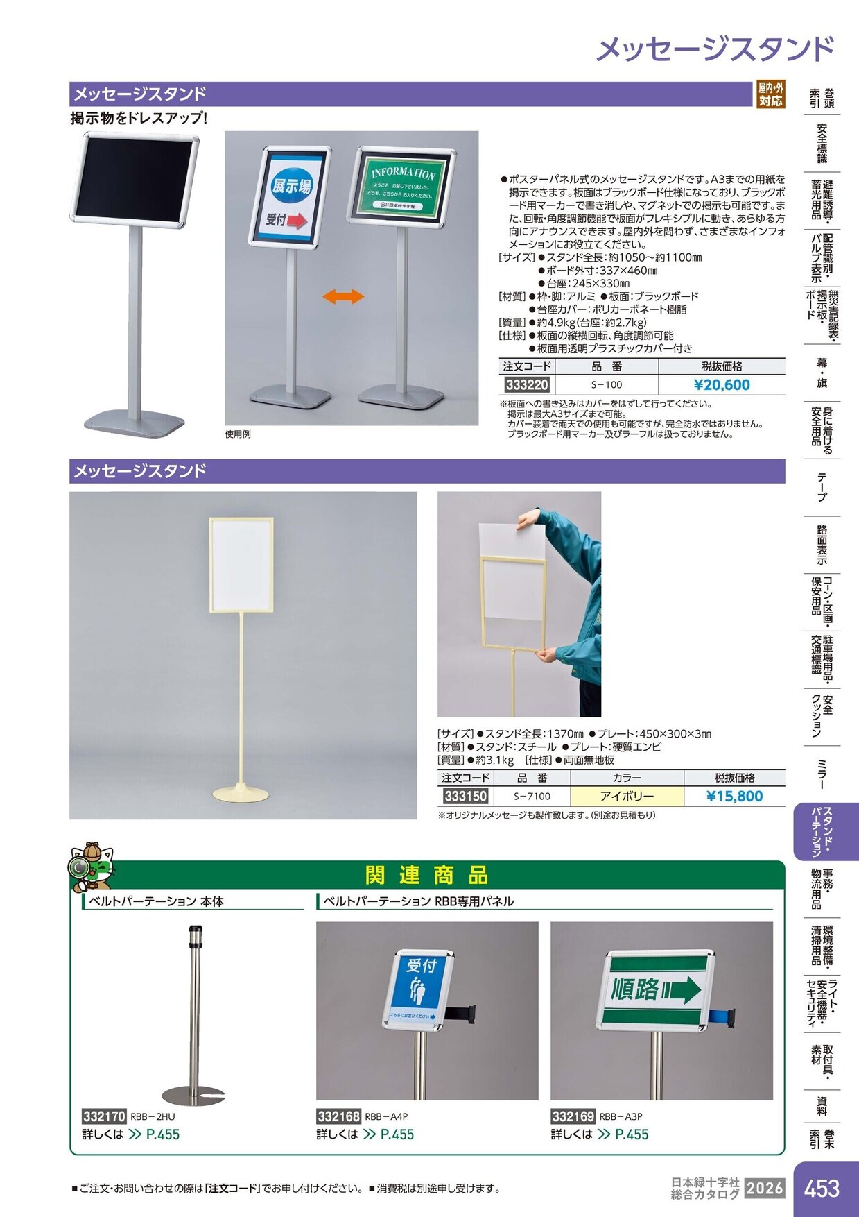 日本緑十字社 安全用品・安全標識総合カタログ 2026 P.453