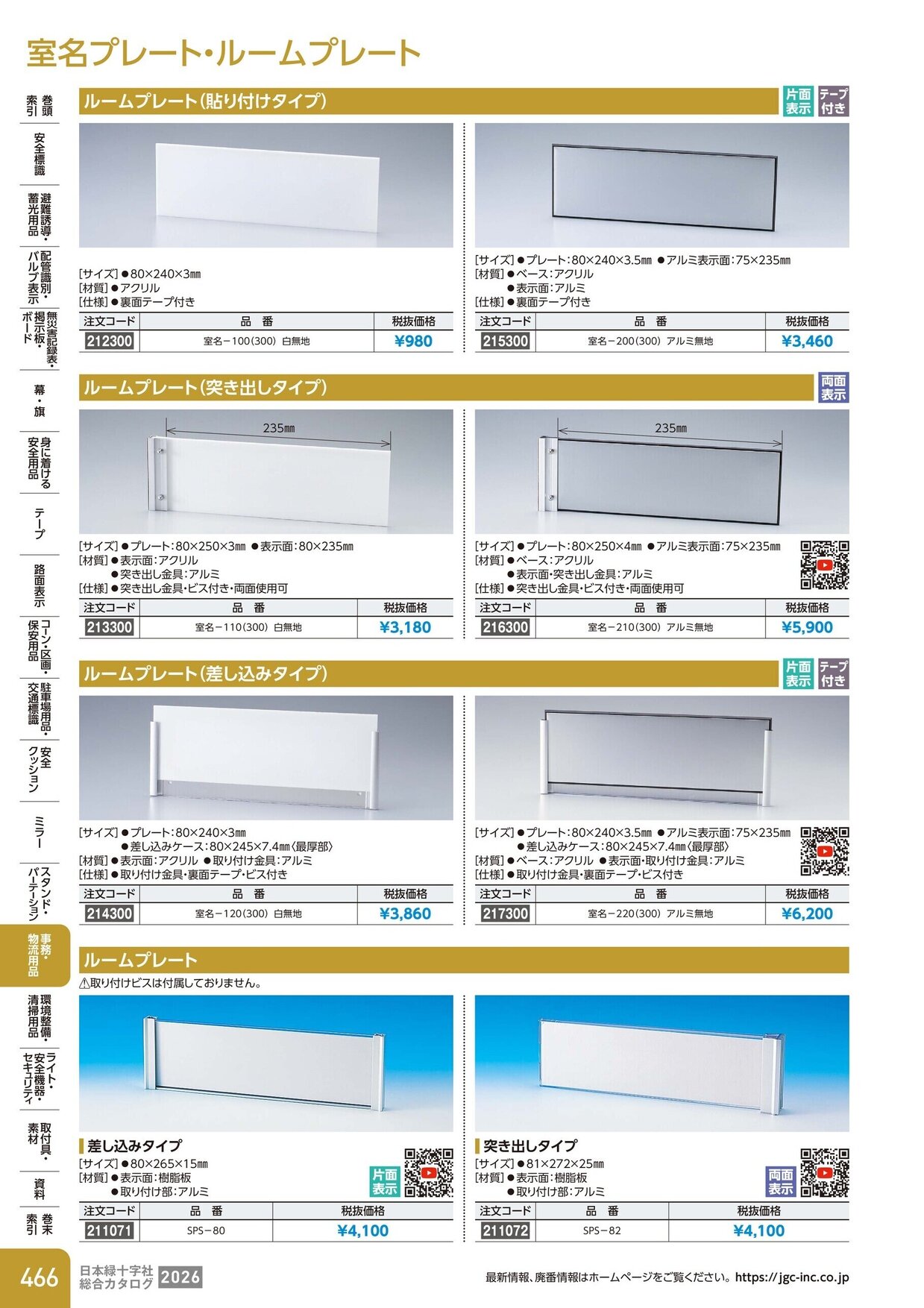 日本緑十字社 安全用品・安全標識総合カタログ 2026 P.466