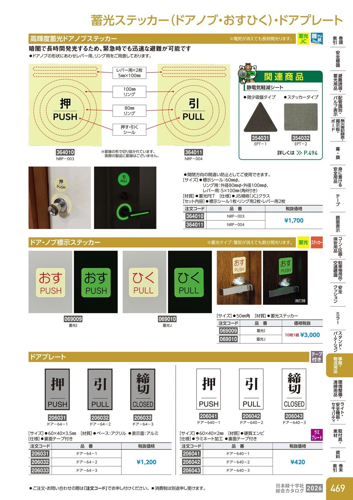 日本緑十字社 安全用品・安全標識総合カタログ 2026 P.469