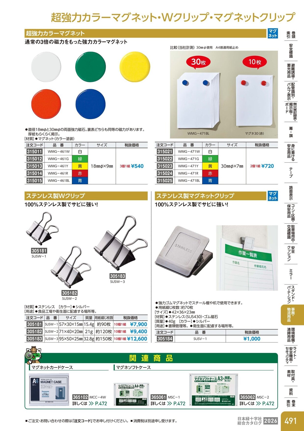 日本緑十字社 安全用品・安全標識総合カタログ 2026 P.491