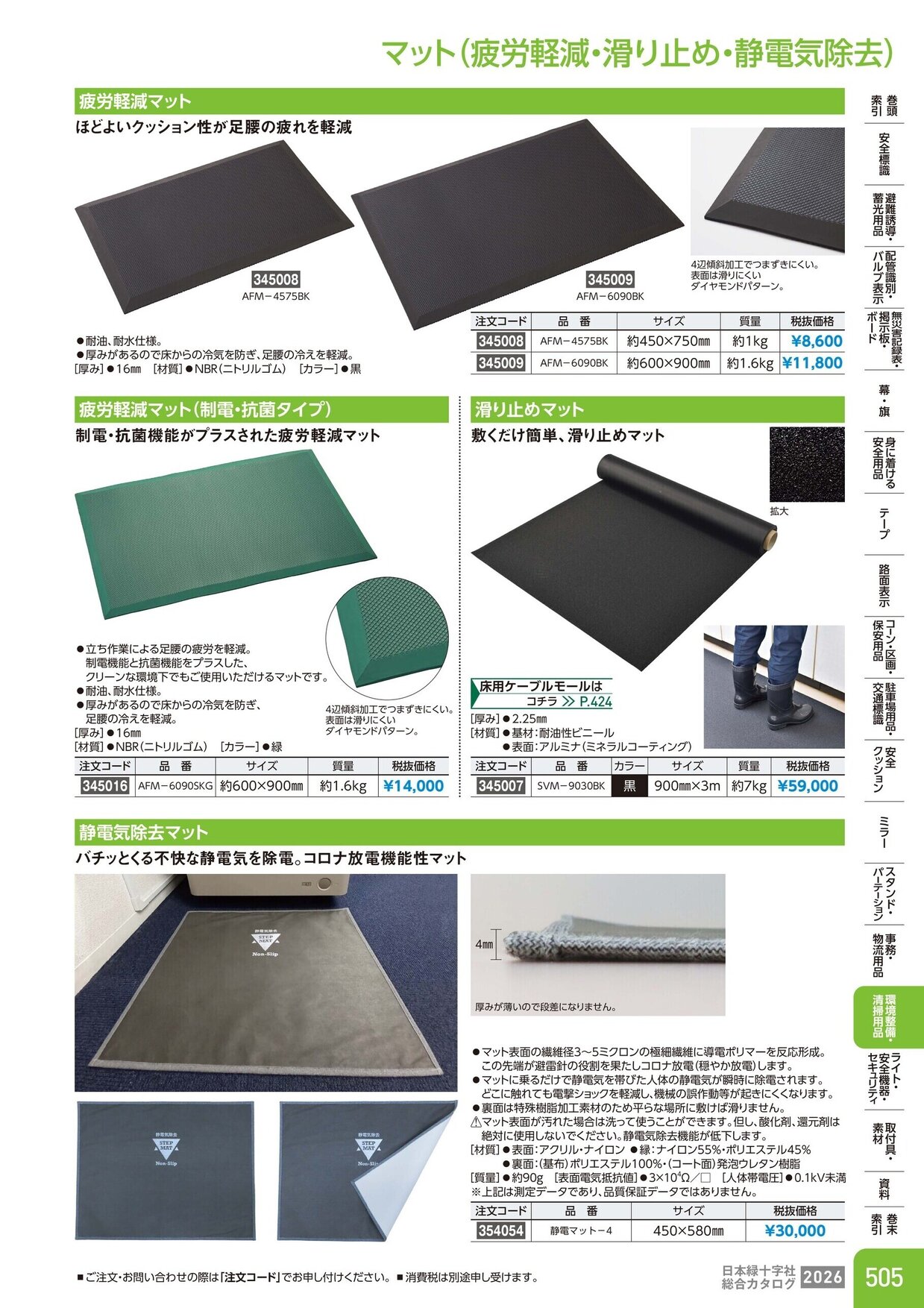 日本緑十字社 安全用品・安全標識総合カタログ 2026 P.505