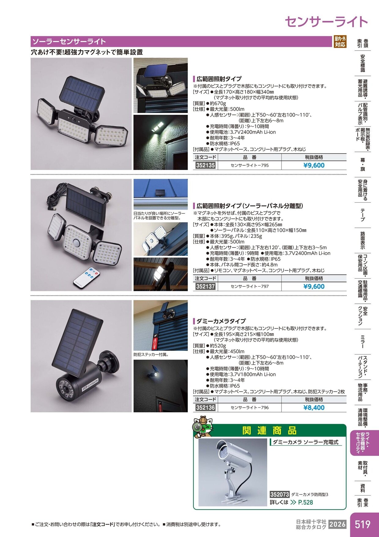 日本緑十字社 安全用品・安全標識総合カタログ 2026 P.519