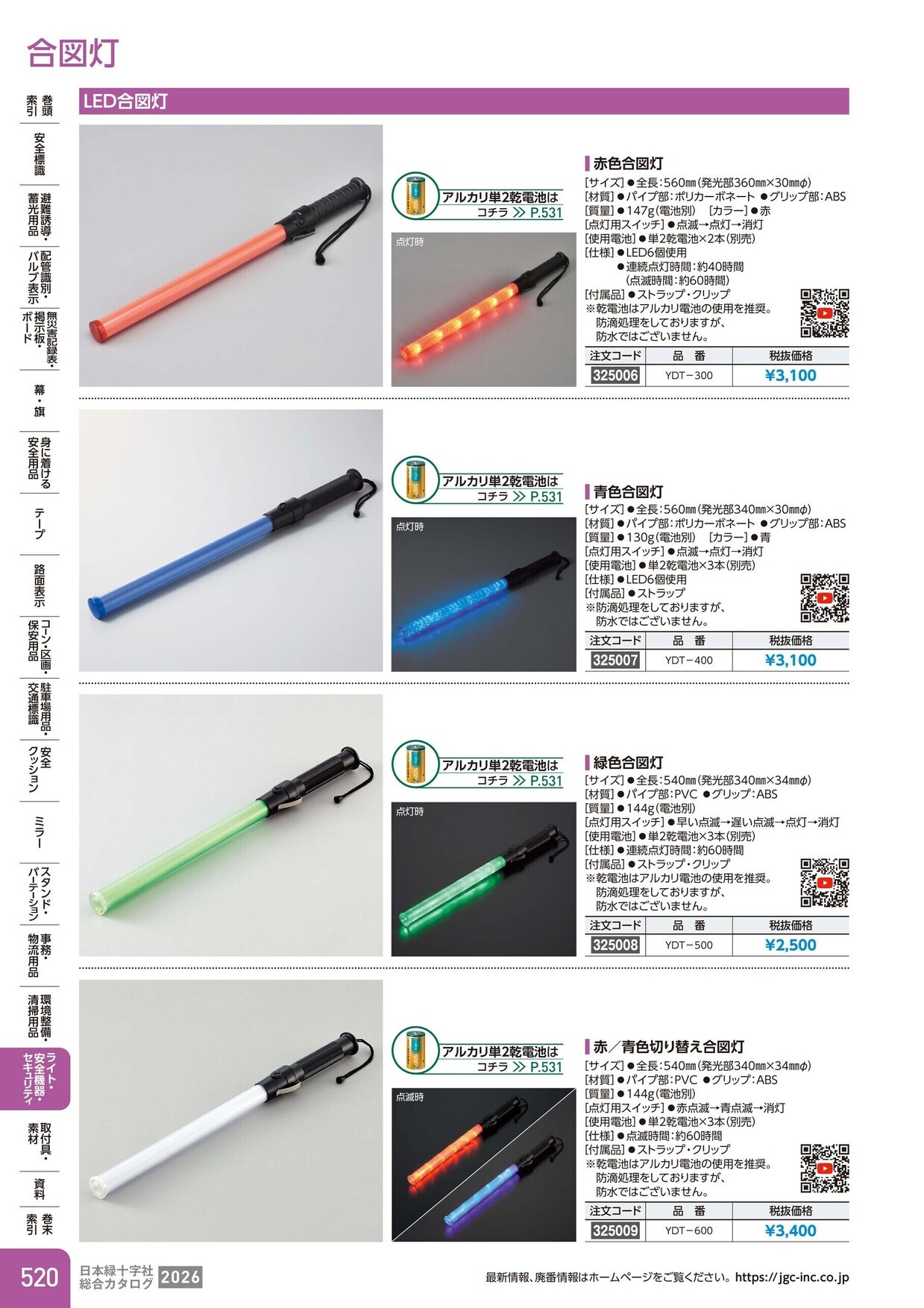 日本緑十字社 安全用品・安全標識総合カタログ 2026 P.520
