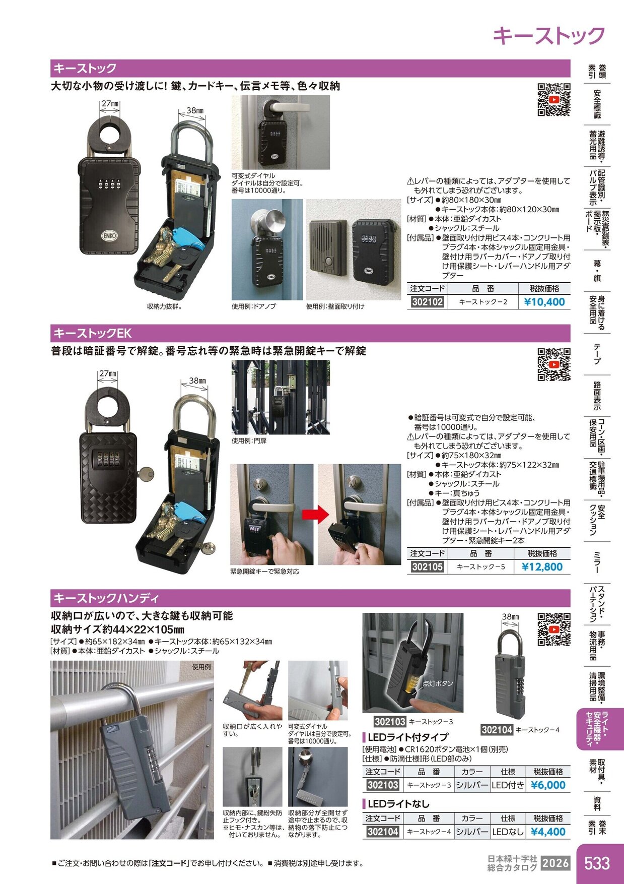 日本緑十字社 安全用品・安全標識総合カタログ 2026 P.533