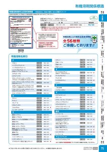 日本緑十字社 安全用品・安全標識総合カタログ 2026 P.75 - 安全標識／有機溶剤関係標識