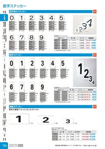 日本緑十字社 安全用品・安全標識総合カタログ 2026 P.124 - 安全標識／数字ステッカー