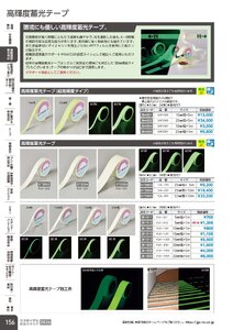 日本緑十字社 安全用品・安全標識総合カタログ 2026 P.156 - 避難誘導・蓄光用品／高輝度蓄光テープ
